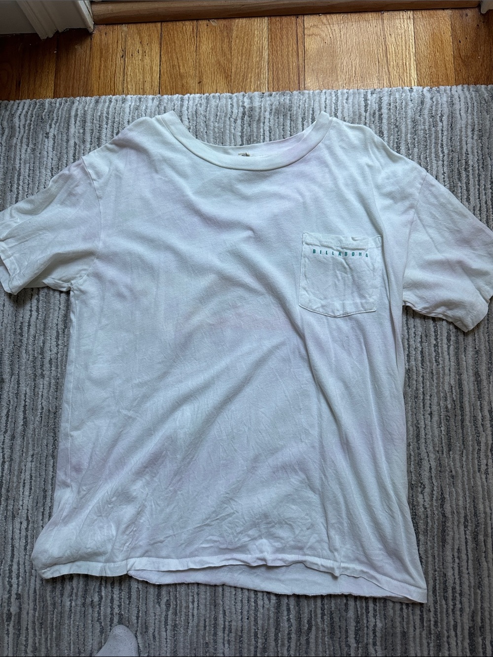 Billabong White Pocket Tee with Logo